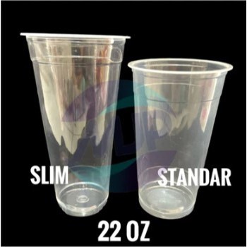 KYK 50PCS CUP DATAR 16OZ 18OZ 22OZ SLIM  CUP 22OZ DATAR TECHNOPLAST CUP ES CUP MINUMAN MURAH BAGUS C