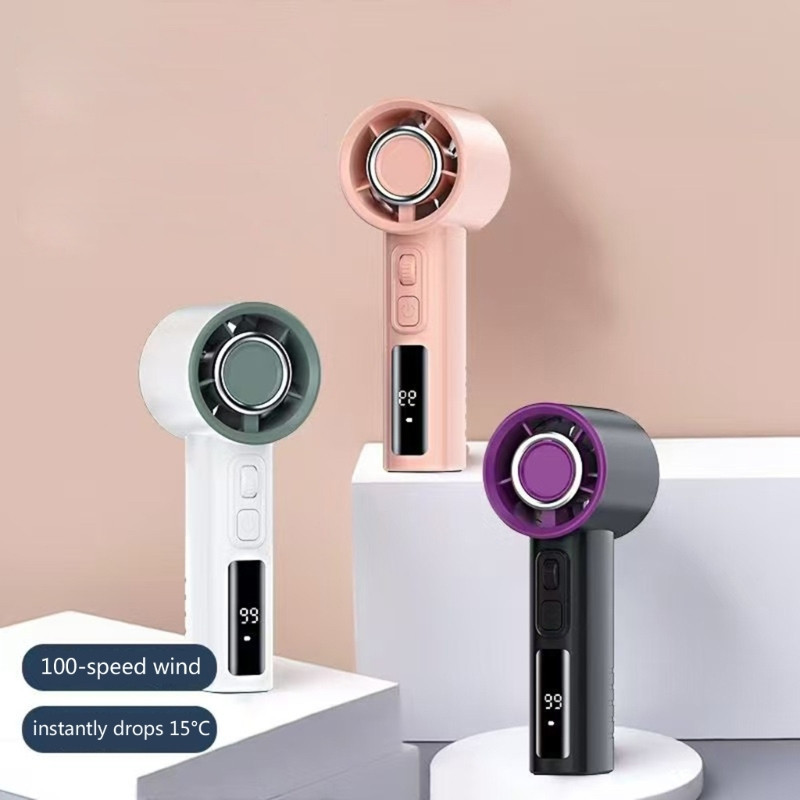 Portable Adjustable Cooling Fan Digital Display Fan Fan Small Small USB Kipas Kipas Tekstur ABS Coco