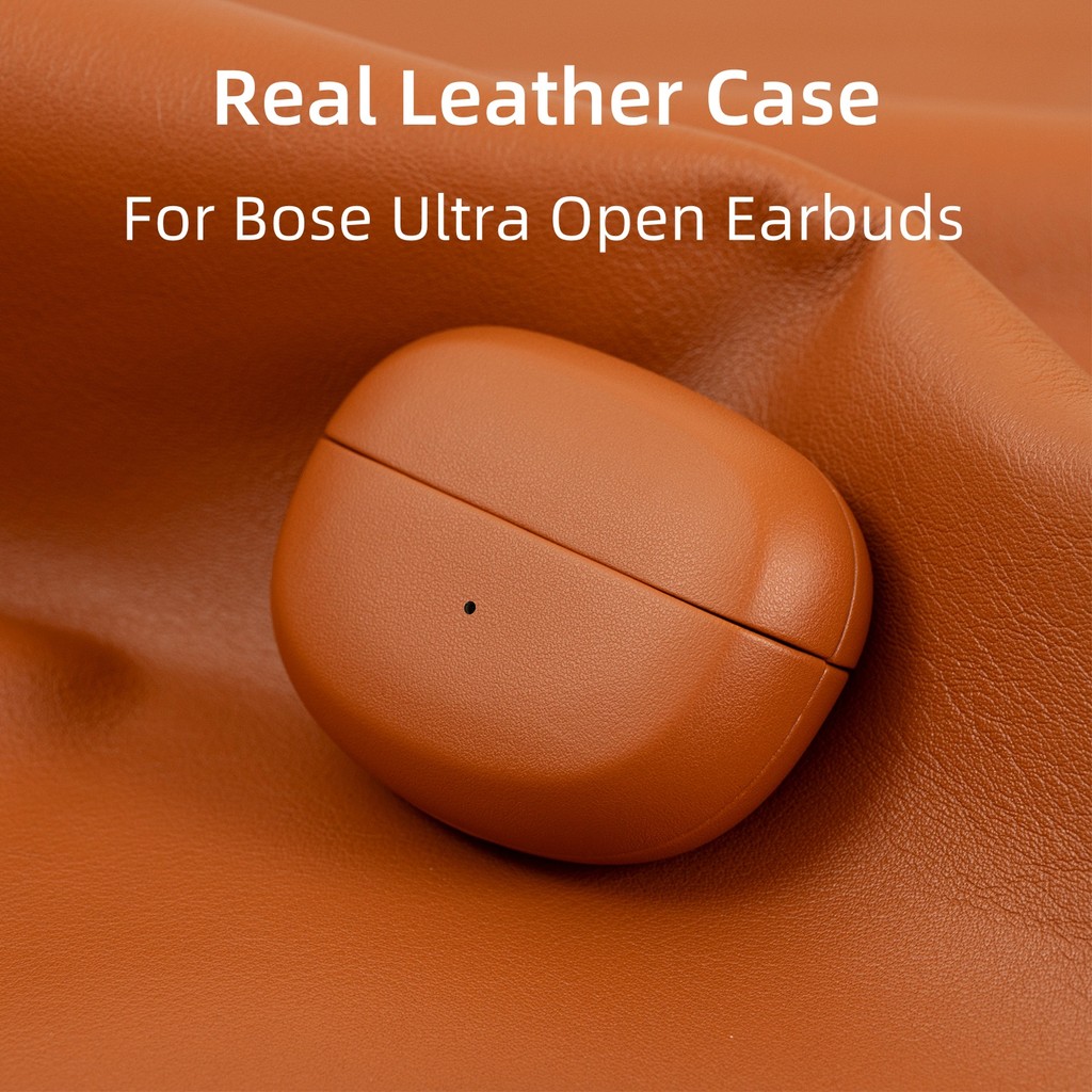 For Bose Ultra Open Earbuds Real Leather Case for Bose Ultra Open Bluetooth Earphone Case