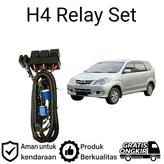 AM Relay Set Lampu Utama LED H4  Mobil Toyota kijang Innova 2004 2015