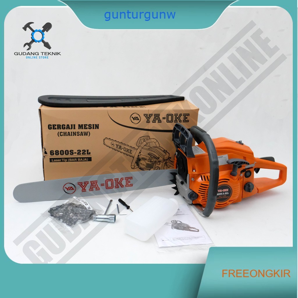 Mesin Gergaji Kayu Chainsaw 22" YA OKE 6800S Laser / Mesin Potong Kayu 22 Inch 6800 - Chain Saw 6800
