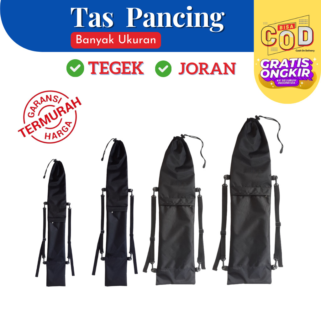 Bisa (COD) Grosir Tas Joran Pancing bahan Cordura Waterproof tali serut murah | Tas Tegek | tas alat
