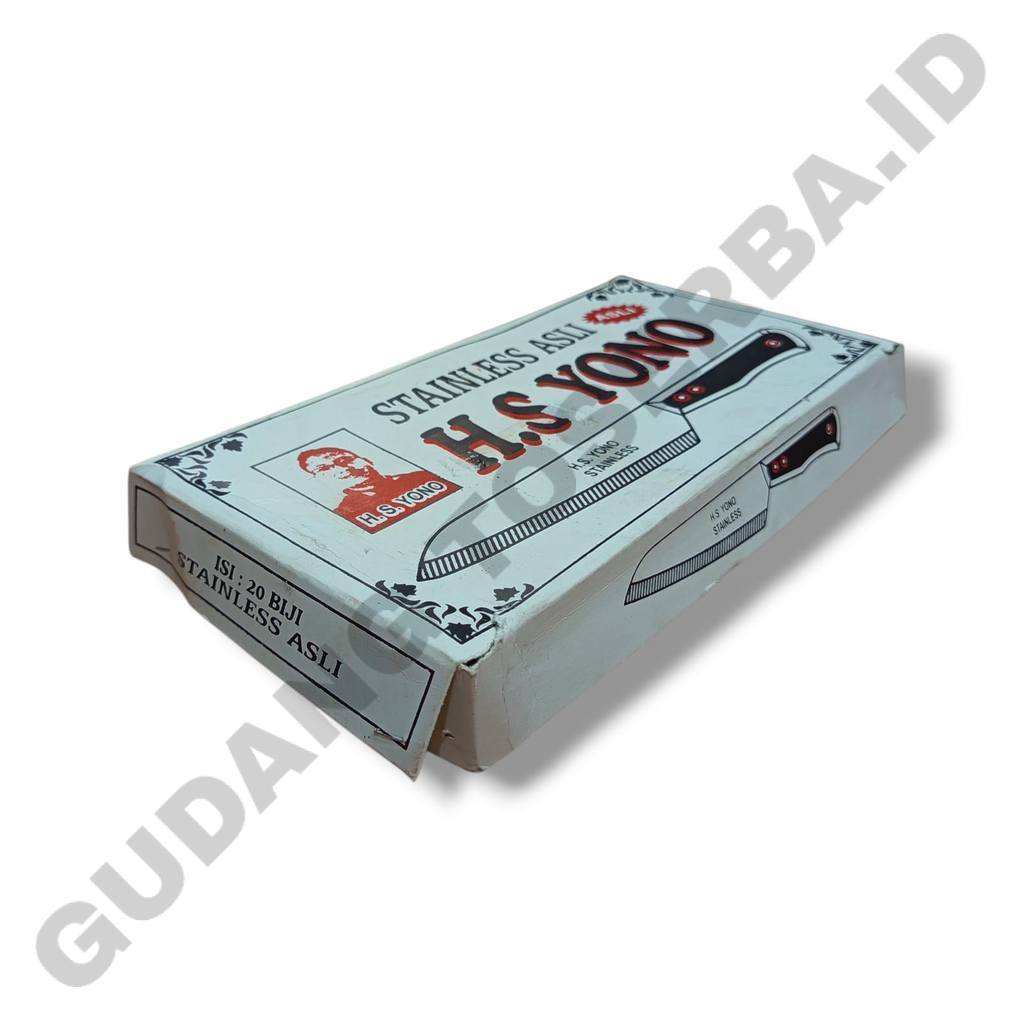 PISAU DAPUR STAINLEES ASLI H,S YONO GAGANG KAYU (ISI 20 BUAH PISAU) (GUDANGTOSERBA.ID)