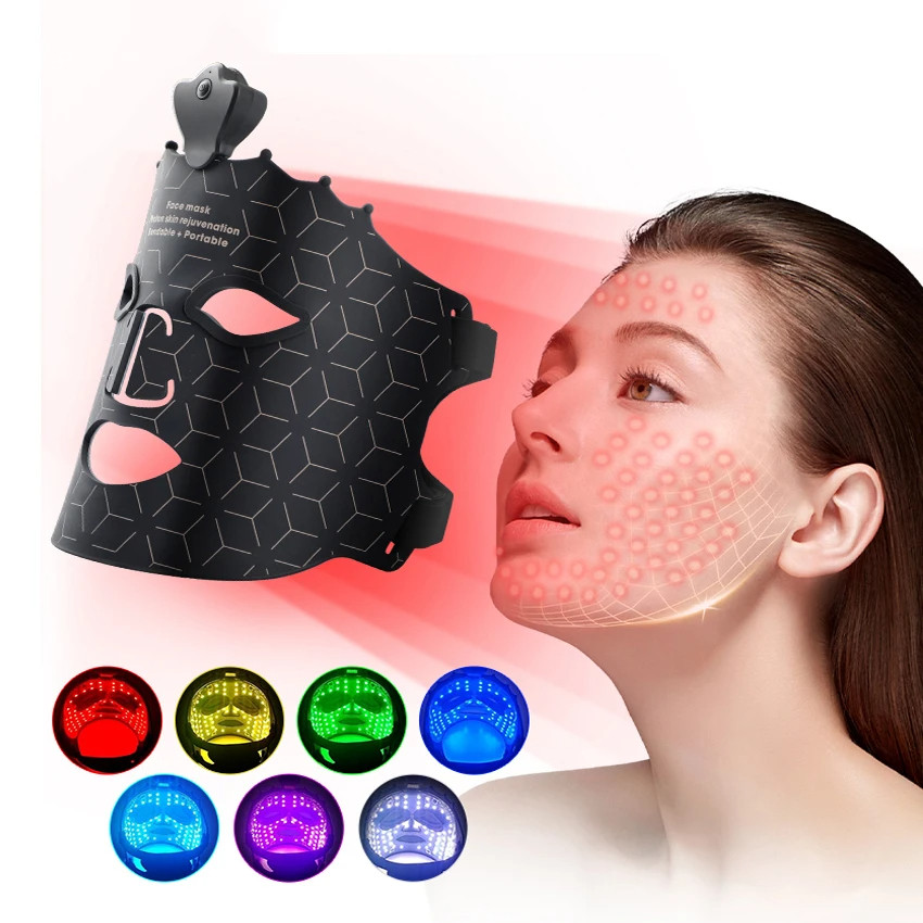 Portable Silicone Light Therapy Mask 7 Color Led Mask Light Therapy Skin Care Led Mask Light Therapy