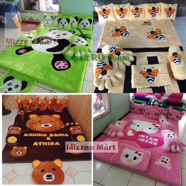 MizzeaMart TERMURAH  Karpet Karakter Bulu Rasfur Full Set Tebal busa inoac 5 cm / Kasur Busa Inoac B
