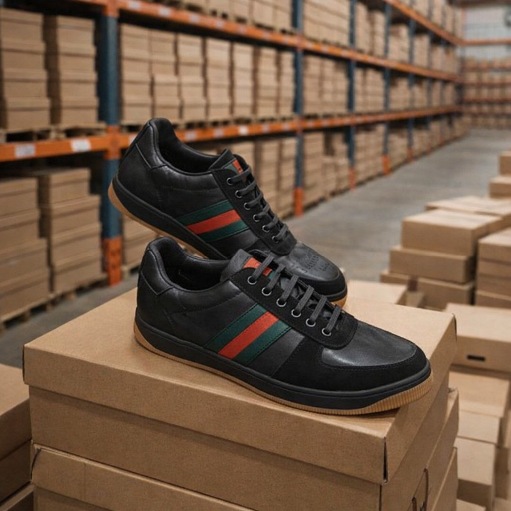 SEPATU KASUAL HITAM PRIA MOTIF SEPATU SNEAKERS EMBOS PRIA FULL KULIT TERBARU SEPATU KETS UNISEX LEAT