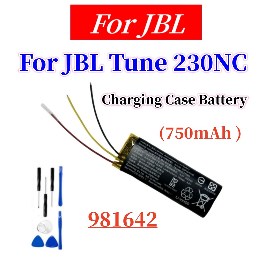 3.7V 981642 750mAh Lithium Battery for JBL Tune 230NC 230 NC TUNE230NC TWS Wireless Bluetooth Earpho