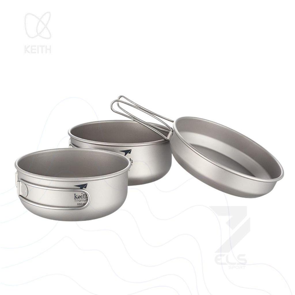 Keith Titanium mangkuk Lipat Ultralight - Nesting alat masak camping Ultralight Titanium