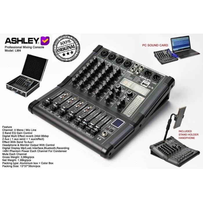 Mixer Audio ASHLEY LM4 / LM 4 4CH USB BLUETOOTH SOUND CARD ORIGINAL