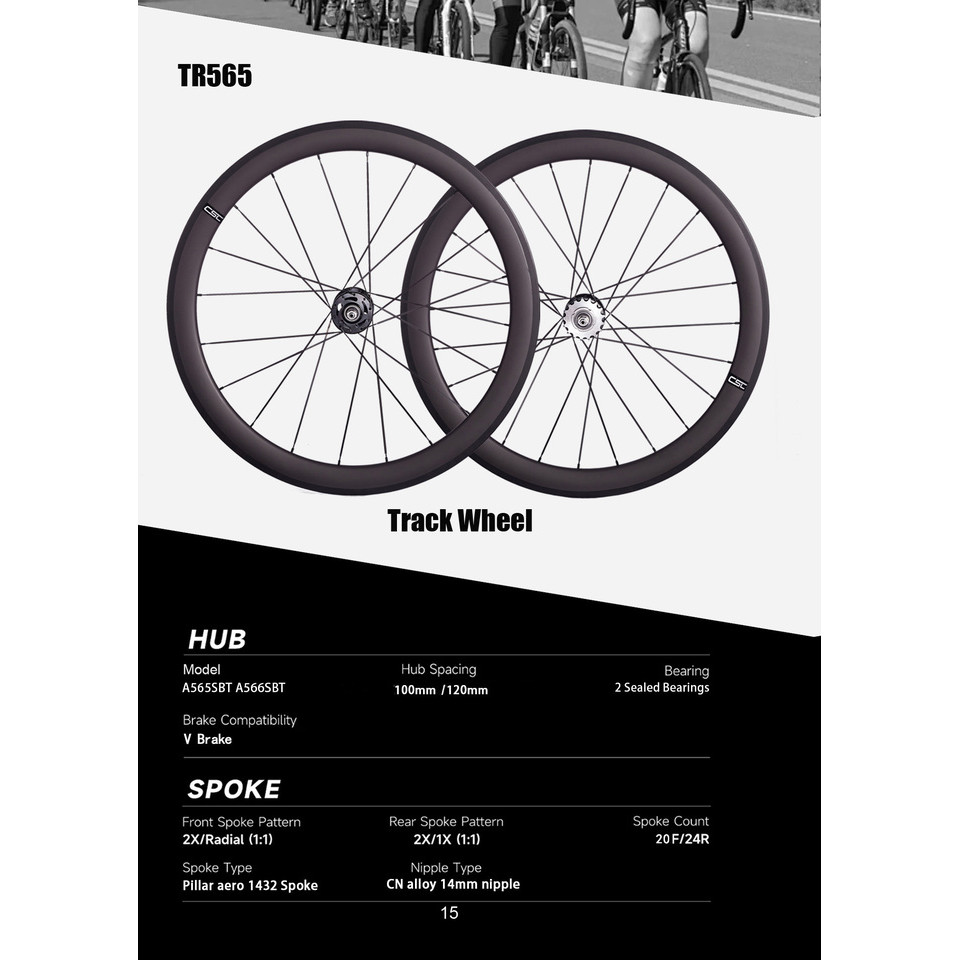 CSC UCI Standard 88mm Deep 25mm Fixed Gear Wheels Front or Rear Wheel Clincher Tubuless UD Matte Roa