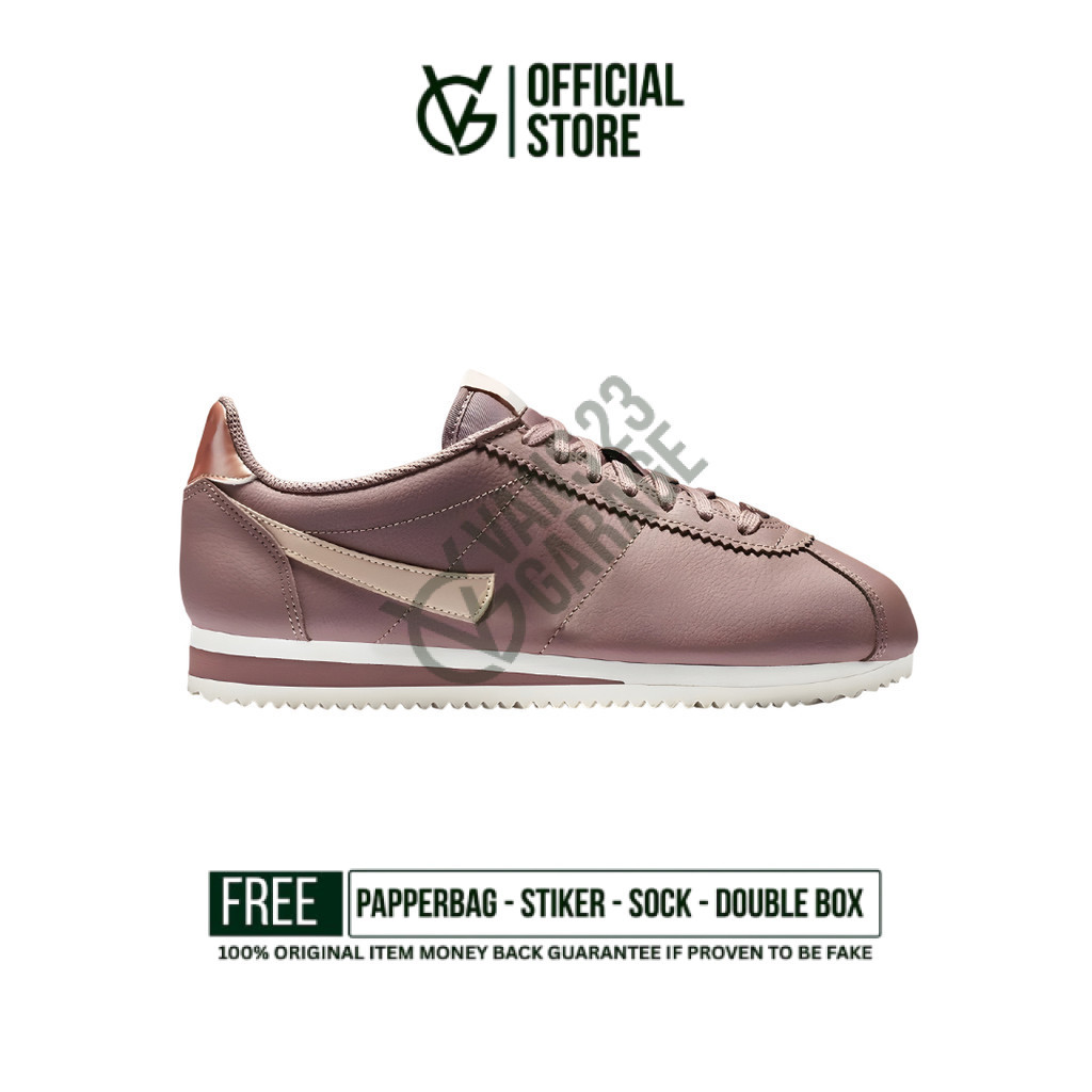 Sepatu Sneakers Nike Classic Cortez Leather Particle Beige Smokey Metallic Red Bronze Original BNIB 
