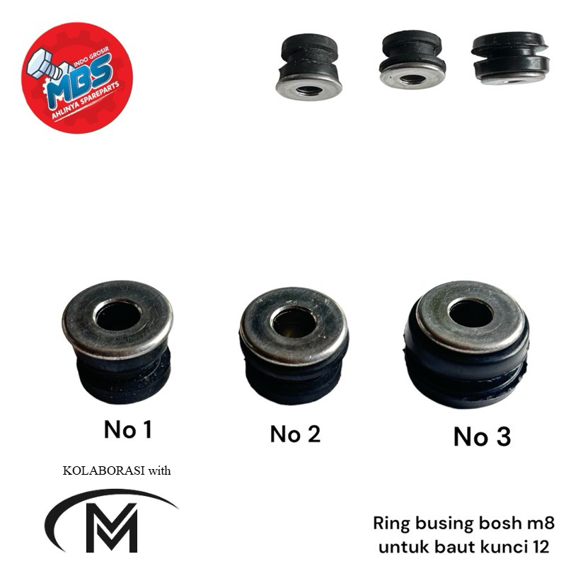 Rubber Bosh Busing Karet Ring M8 Baut 12 Karet Dudukan Filter Body Shok Spakbor
