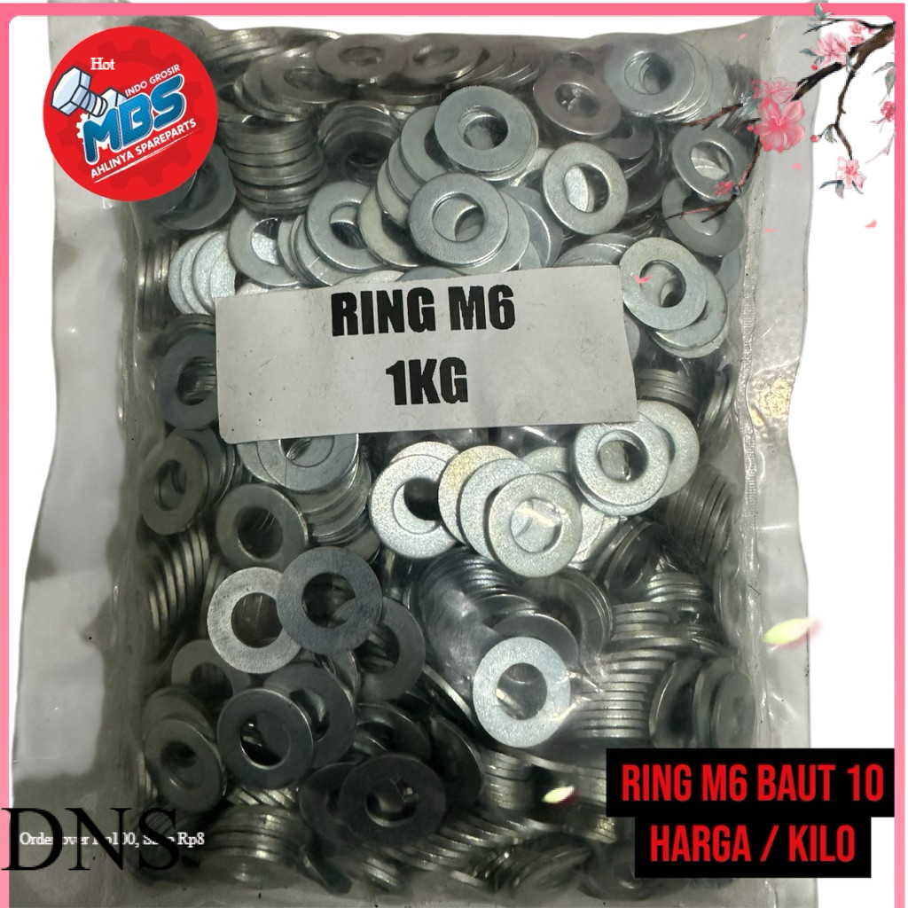 GROSIR RING M6 BAUT 10 HARGA / Kg ( KILO ) RING KILOAN