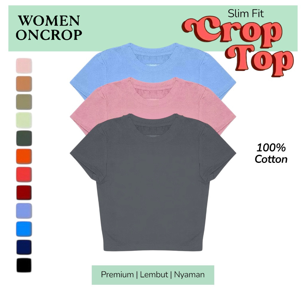kaos crop wanita korea crop top putih polos kaos crop polos wanita