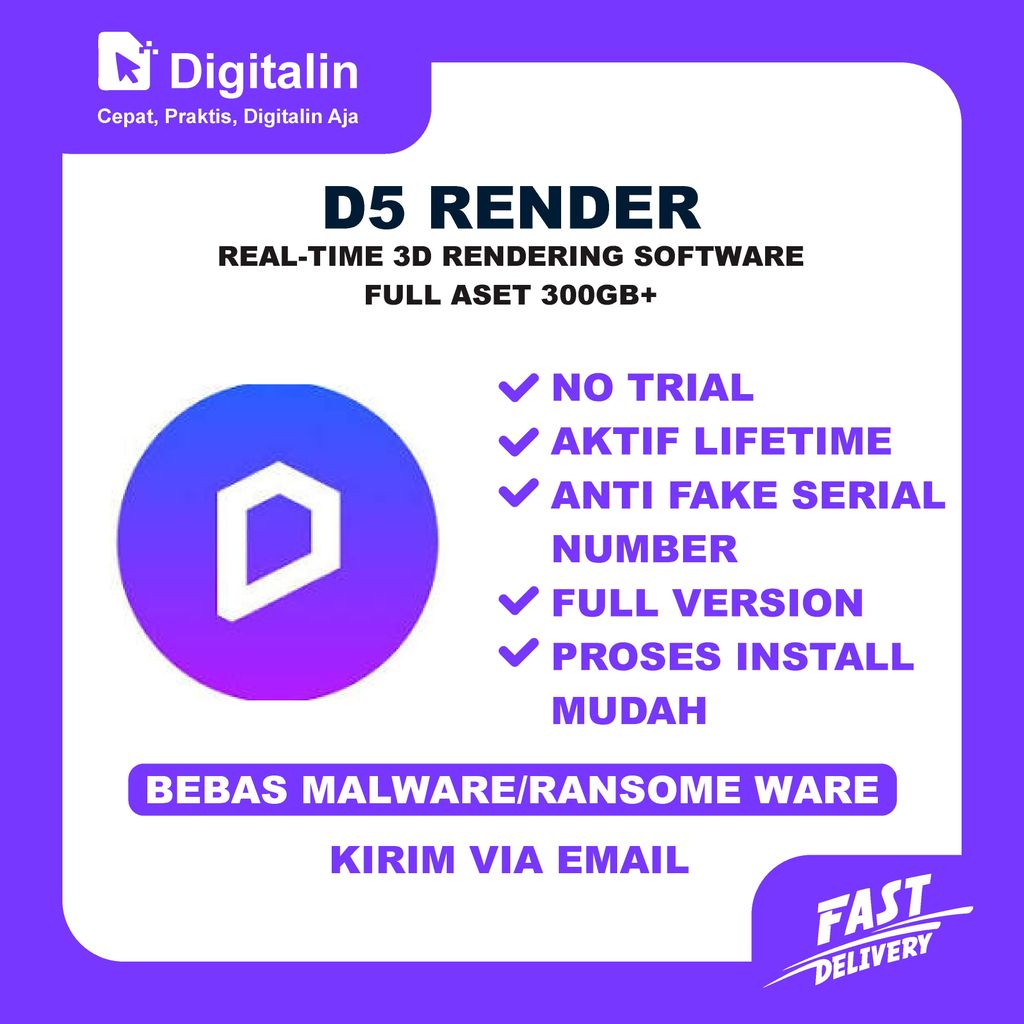 D5 Render 2026 + Full Aset Library Full Version Original Lifetime | Real-Time 3D Rendering Software 