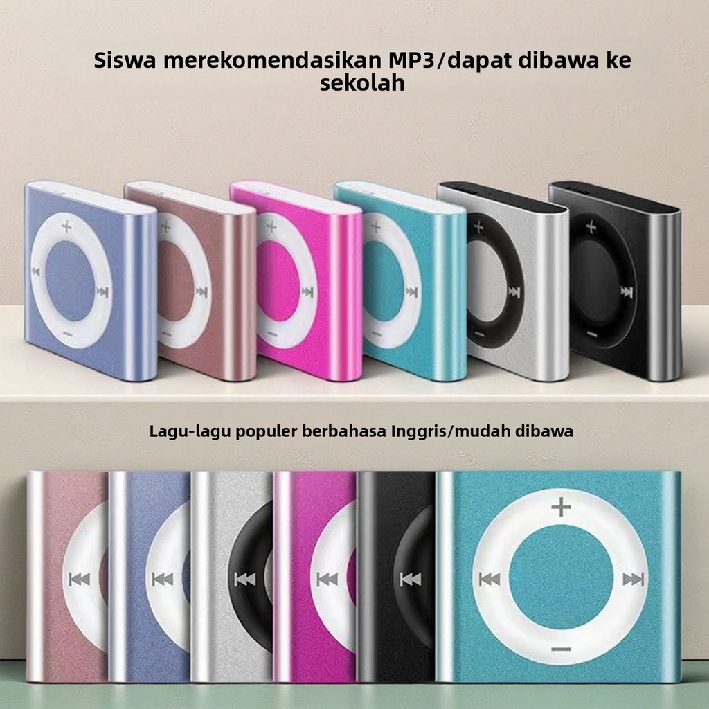 Pemutar Musik Portabel MP3 Pemutar Musik Mini Artefak Mendengarkan Logam Untuk Mendengarkan Bahasa I