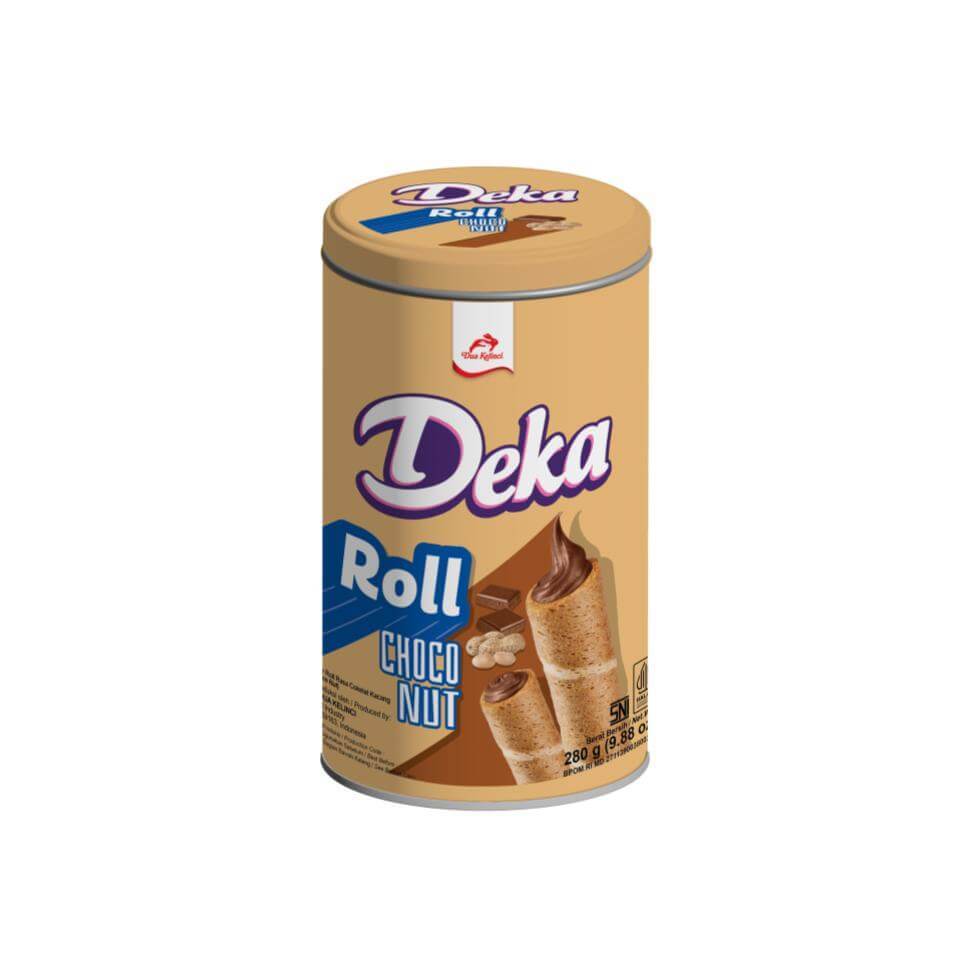 Deka Wafer Choco Nut Roll Kaleng 230 gr