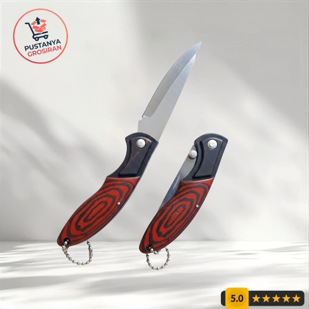 Pisau Lipat Multifungsi Motif Kayu Survival Kit Tactical Outdoor