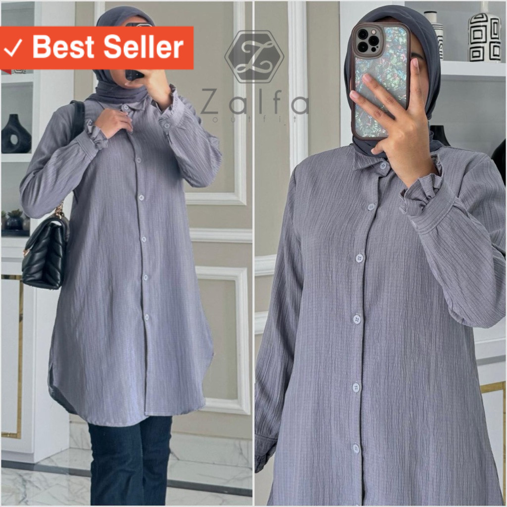 Fashion Muslim Tunik Wanita Keren Modern / FANNY tunik by ZALFA OUTFIT / Baju Atasan Wanita muslim T