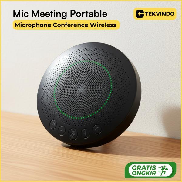 Microphone Conference Wireless Speakerphone untuk Zoom PC & Komputer Mic Meeting Portable Audio Jern