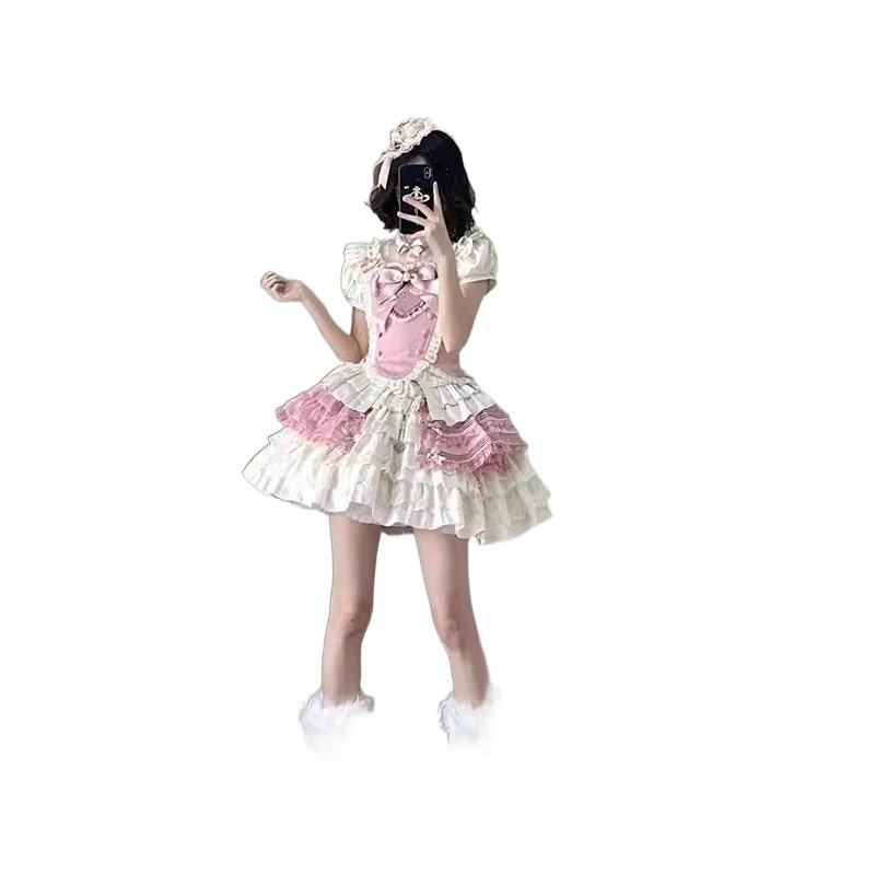 Pink Magic Girl Bra Shirt Skirt lolita Lolita Cute Sweet Skirt Set