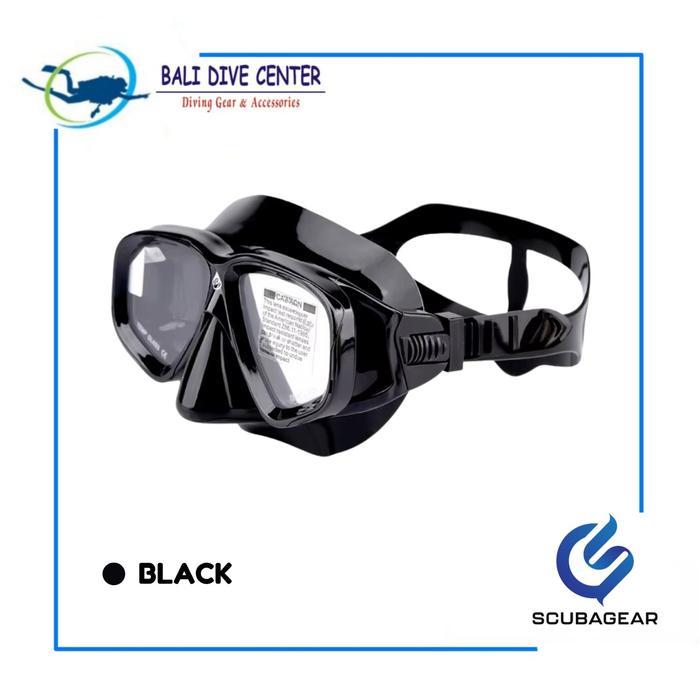 SCUBAGEAR Mask Flux Twin with Lensa Minus - Mask Snorkeling - Hitam, -6.0