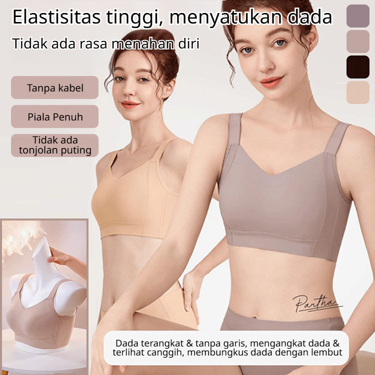 Tanpa Jahitan Nyaman & Tahan Lama   Bra Wanita Versi Upgrade - Payudara Besar Terlihat Lebih Kecil /