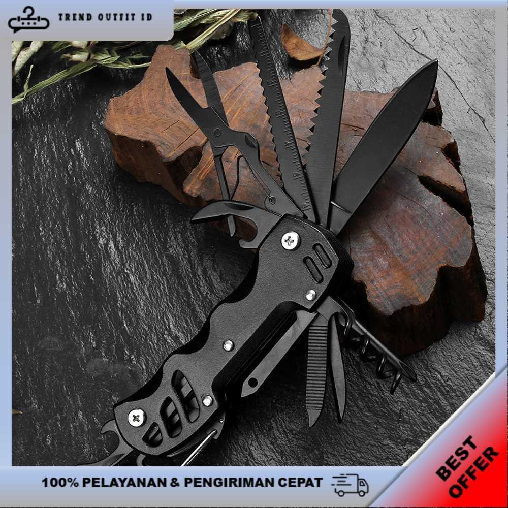 MILAIKE Pisau Lipat Multifungsi 12in1 Swiss Army Multitools EDC - ML95 Harga Murah | Original | Berg