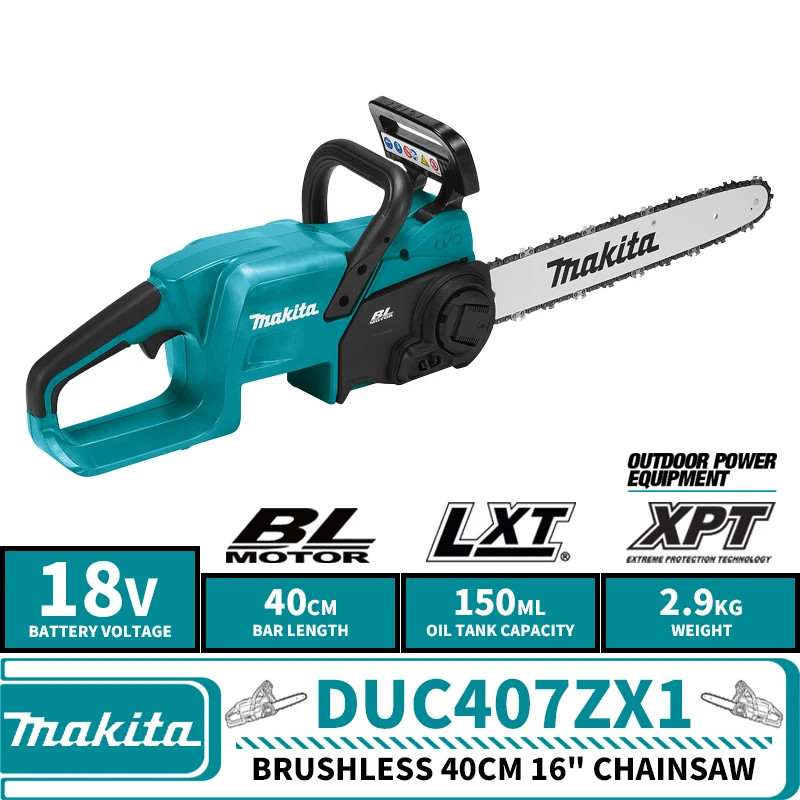 Makita Chainsaw Cordless DUC407ZX1 Mesin Gergaji Kayu Baterai 16 Inch