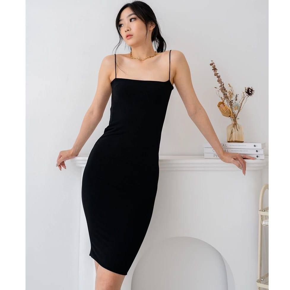 Tanktop Dress Tali Kecil tali spagheti Model Korea