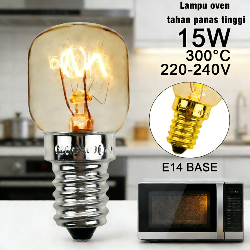 Lampu Oven Philips E14 T22 15W 25W 220V 230V Tahan Panas 300 Derajat Original untuk Oven Microwave K