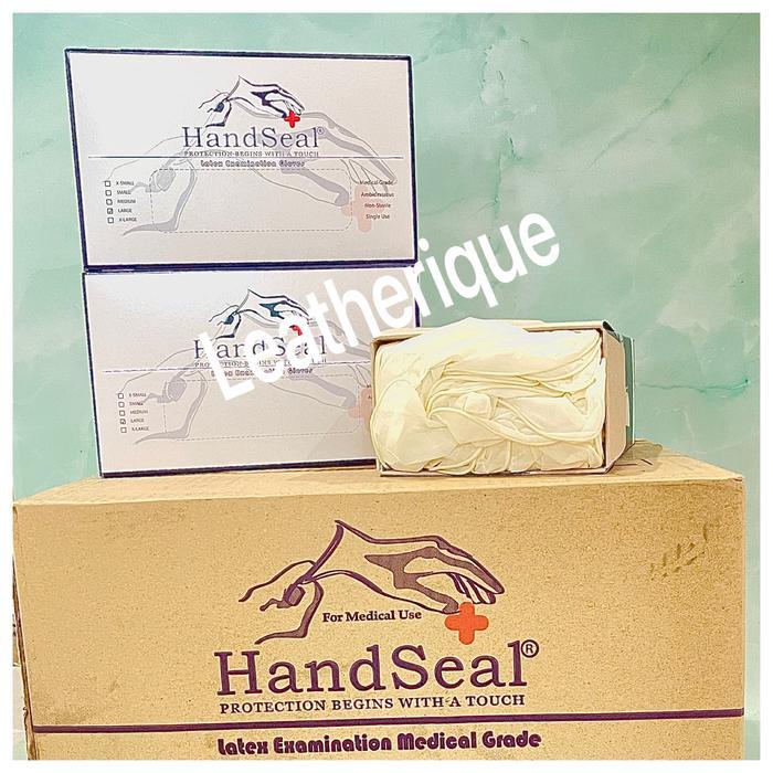Mumpung Promo  Handseal Latex Gloves/ sarung tangan / handscoon Powdered - S