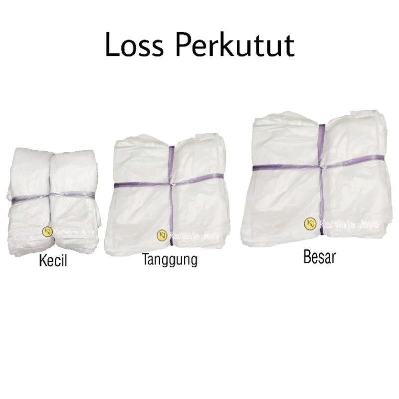 KANTONG PLASTIK PUTIH KILOAN 1 IKAT ±(1 KG)