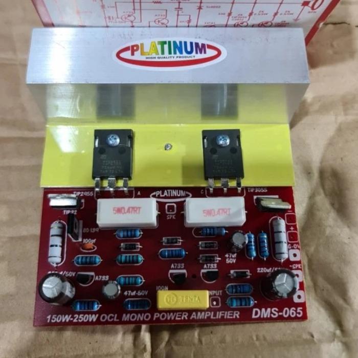 pcb kit ampli amplifier mono 150w - 200w dms 065 platinum power - tip 3055 2955
