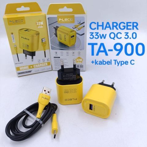 Fleco TA-900 Charger Type-C | Travel Charger | TC | Fast Charging | Fleco TA900