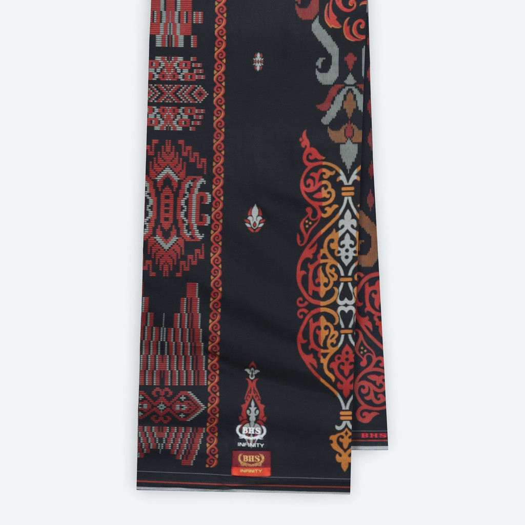 Sarung BHS 100% Original Asli | Sarung BHS Infinity Gold Motif V32 KJG SJ Hitam Merah