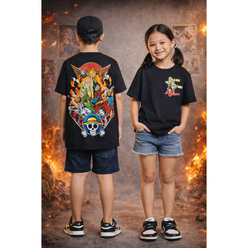 [GBD.KIDS] KAOS ANAK DAN DEWASA ANIME ONE PIECE ZORO SANJI LUFFY BAHAN 100% KATUN PREMIUM