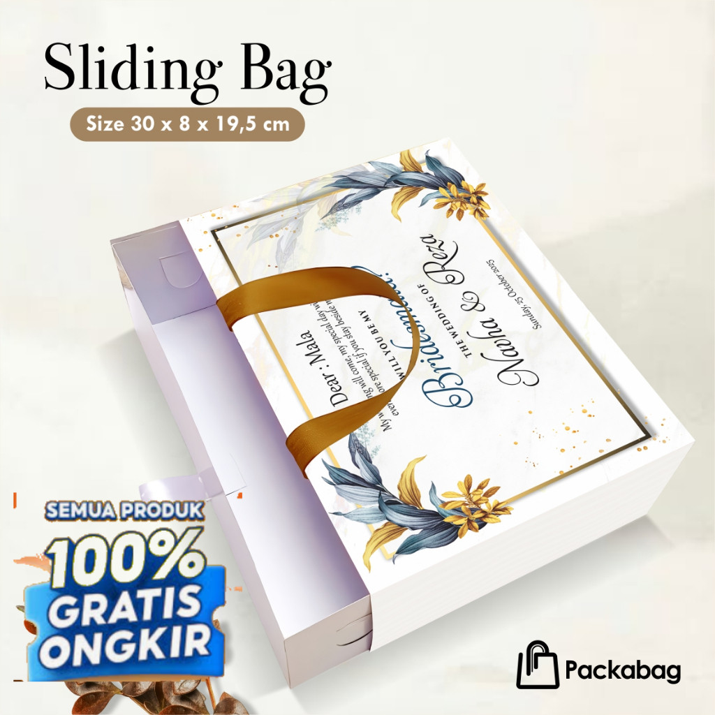 PAPER BAG PREMIUM + SLIDING BOX – EKSKLUSIF HAMPERS, WEDDING, BRIDESMAID & LEBARAN/ Ungu Lavender Pi