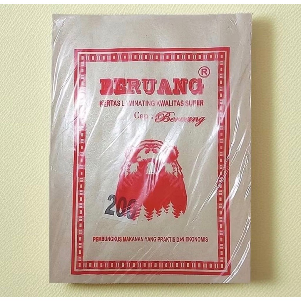 Kertas Minyak Beruang 28x38 Cm 200 Lembar Coklat kertas nasi bulat 25cm