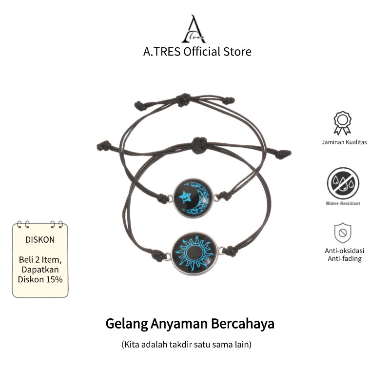 Gelang Couple Gelang Wanita Gelang Pria Gelang Persahabatan 2 Orang Gelang Pasangan "Matahari & Bula