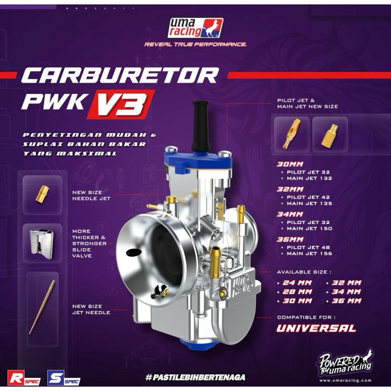 Karburator Pwk Uma Karbu Pwk Uma 24 28 30 32 34 36 V3 Uma Pwk 30 32 V2 Uma Racing V3 Pwk 24 28 30 32