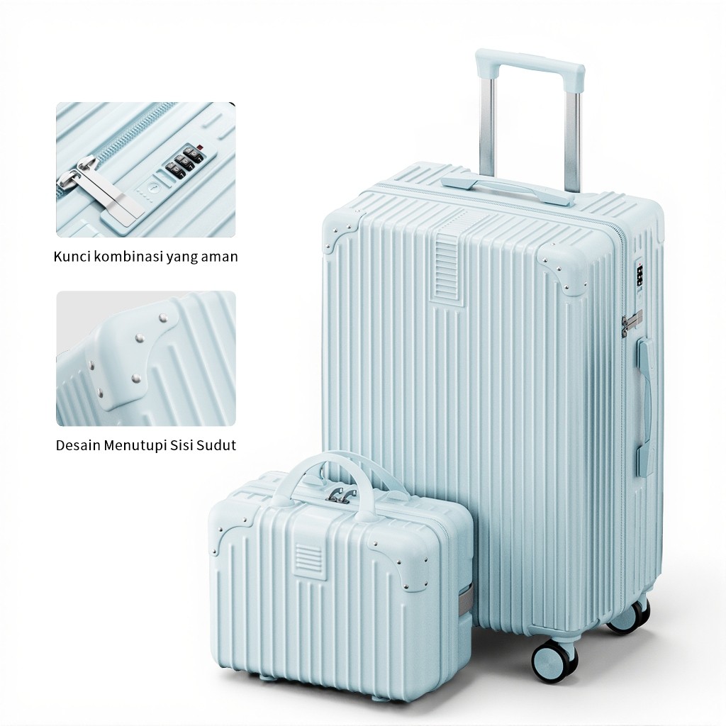 TERLARIS - LvTu Koper PC 18/20/22/24 Inch • Anti Gores • Roda 360° • Senyap • Set Beauty Case