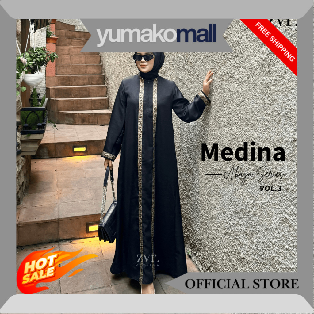 Zeveera Medina Abaya Vol 3 | Dress Gamis Syari Bordir Umroh Shakila Premium RV