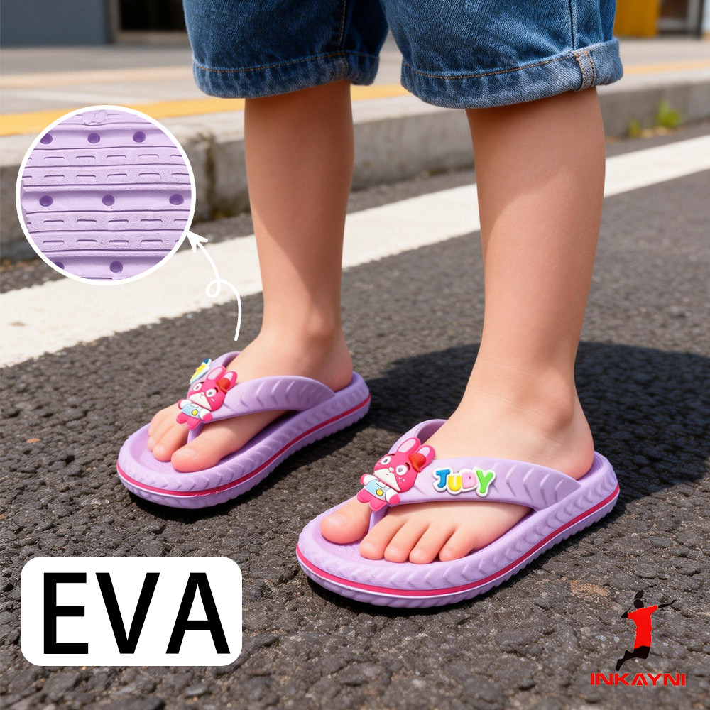 INKAYNI Judy Hopps Sandal Jepit Anak Perempuan Motif Zootopia 2 Anti-selip sandal anak fipper Ringan