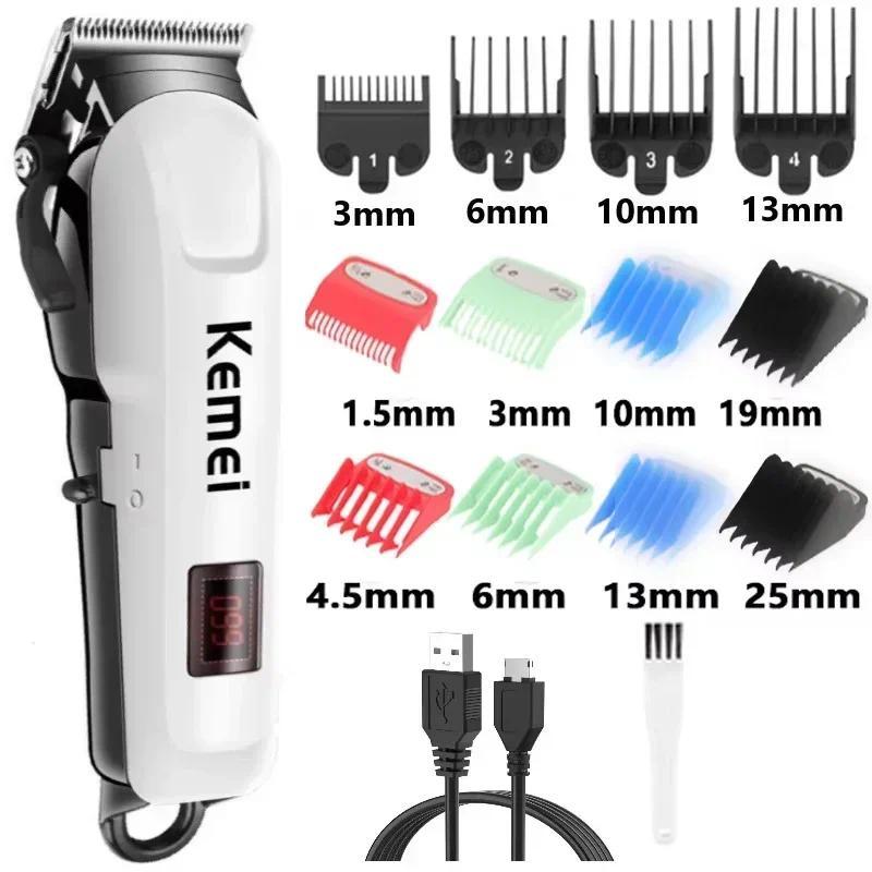 Kemei Hair Clipper Or Blade Hair Cut Maching Wireless Trimmer Men Professional Clipper Machine Recha
