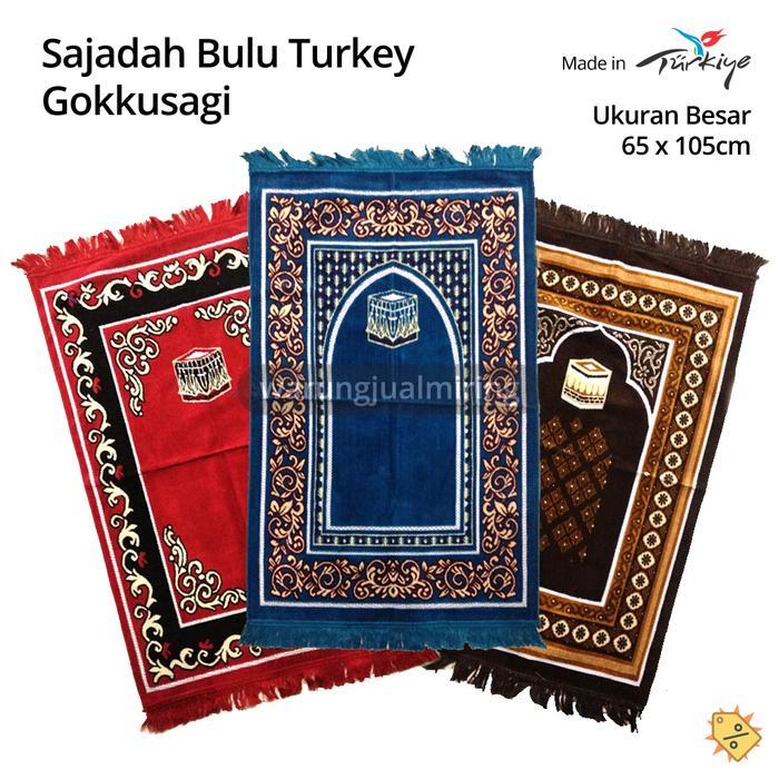 PROMO Sajadah Bulu Turkey Turki Gokkusagi Besar - Merah