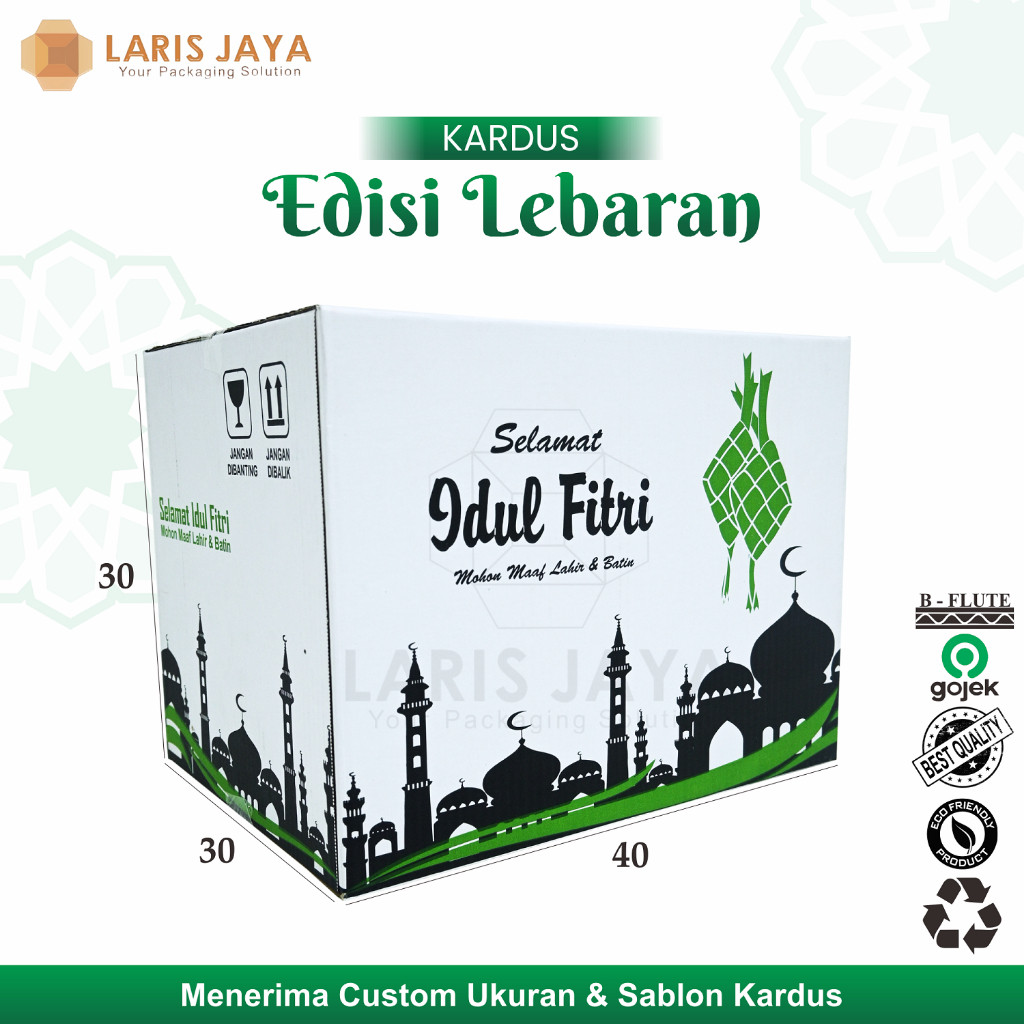 40x30x30 Kardus Idul Fitri / Hampers Lebaran 40 x 30 x 30 cm / Box Parcel / Dus Sembako / Gift Hampe