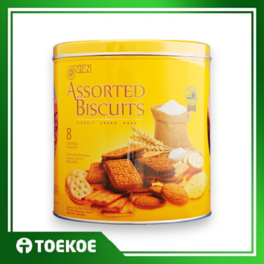 TOEKOE Nissin Assorted Biskuit Yellow Tin Kaleng 650gr