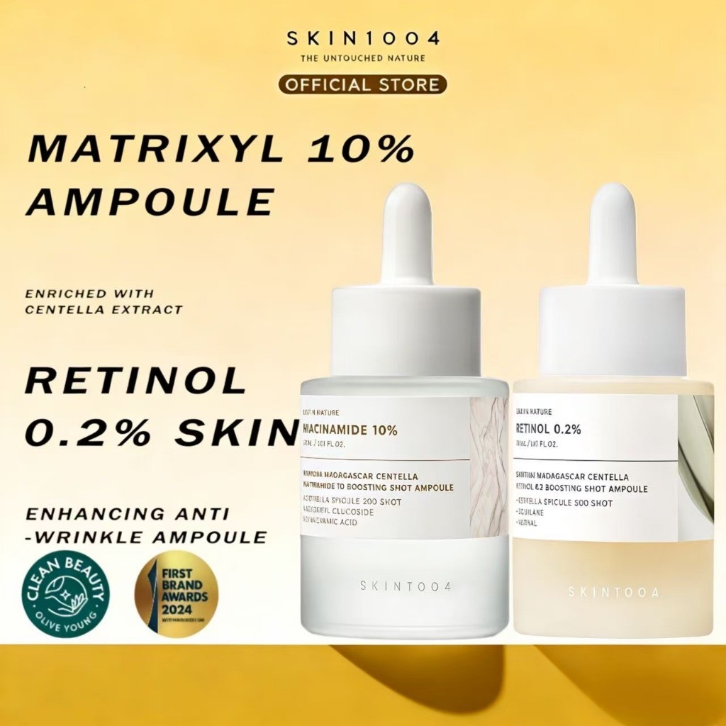 SKIN1004 Madagascar Centella Niacinamide 10 Boosting Shot Ampoule 30ml + Retinol 0.2 Boosting Shot A