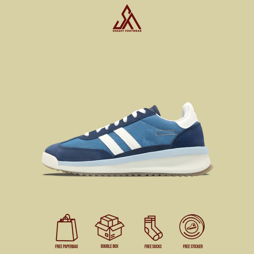 Sepatu Sneakers Adidas Sl72 Boost Denim Navy Blue 100% Original Unisex